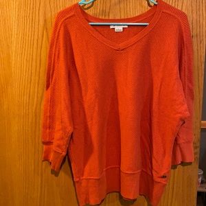 Orange half sleeve sweater